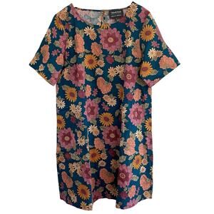ModCloth x Princess Highway Floral Shift Dress Women’s Plus Size 14 Linen blend